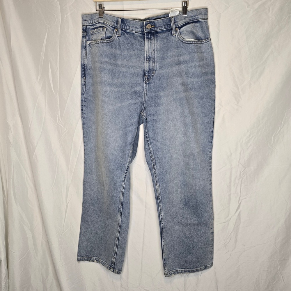 Banana Republic High-Rise Straight Jeans Women 34 Light Wash Cotton Blend FA21